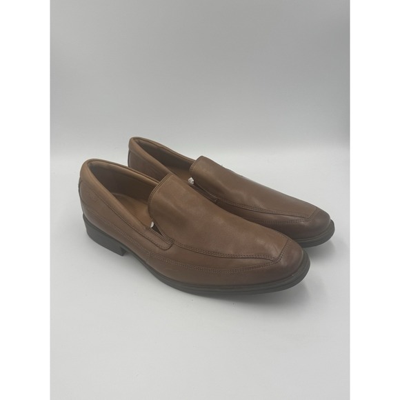 Clarks Tilden Free Loafer Men's 9.5 W Brown Leather Slip On Dress Shoes Comfort - Picture 1 of 10